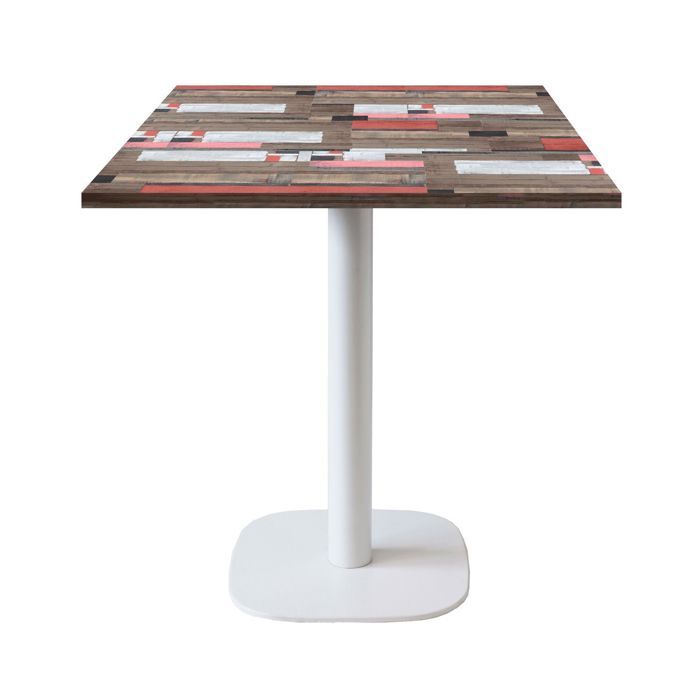 Table - Round - 70 x 70 cm - Multicolore - Bois aggloméré - Montage facile