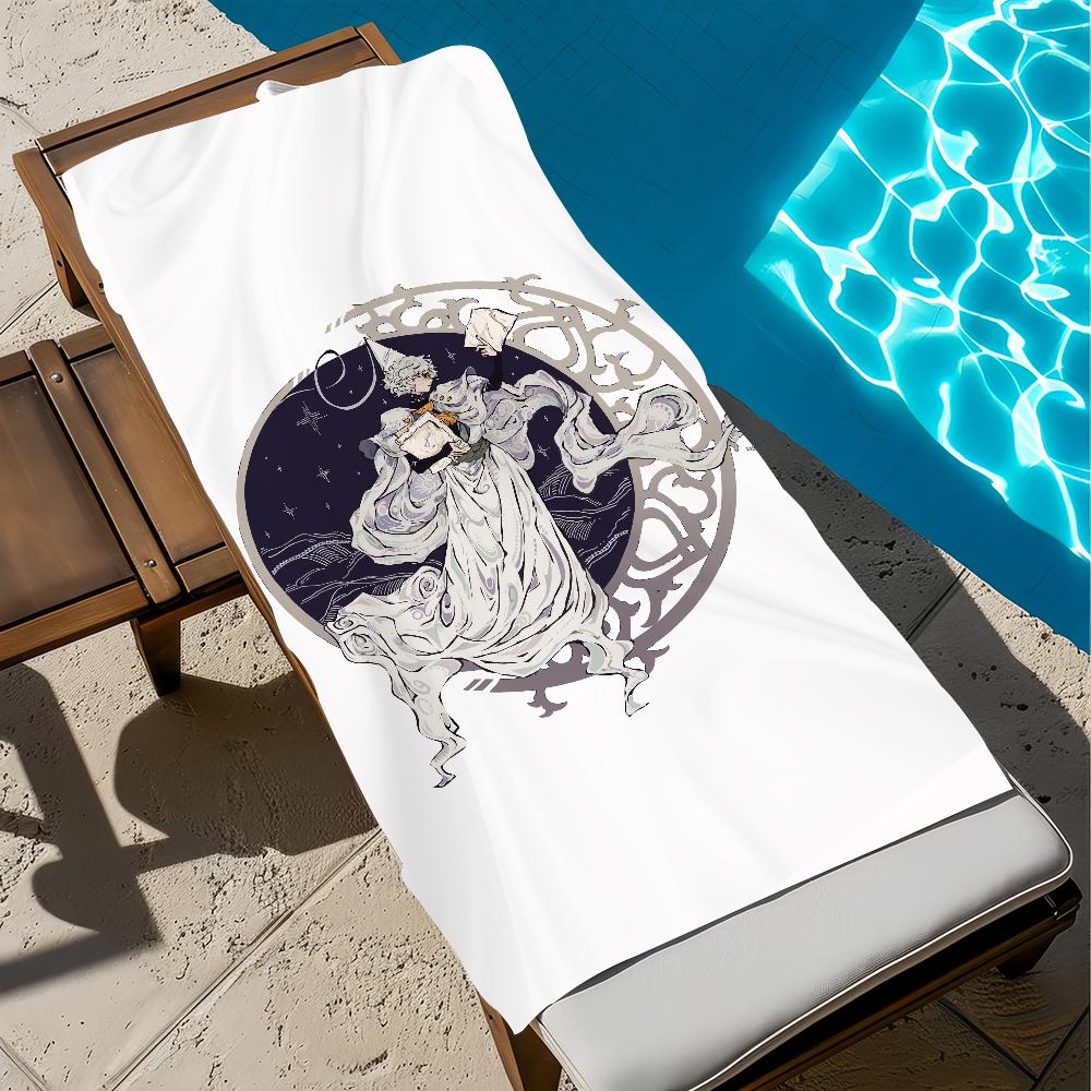 W-Witch Anime Hut A-Atelier Handtuch Groß Schnelltrocknend Mikrofaser Weich Strandhandtuch für Reise Fitness Sauna Baden Camping