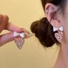Berry Muse Sparkling Rhinestone Bow & Heart Earrings - Luxury, Elegant, Versatile Studs for Women