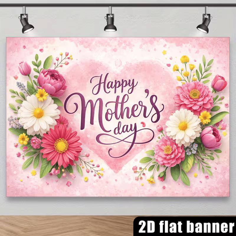 2D Watercolor Flower Heart Background for Mother's Day Photoshoot