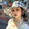 Zhao Lusi's Same Style Fisherman Hat, New Summer Model, Foldable Hat, Outdoor Sun Protection, Large Brim, Makes the Face Look Smaller, Sunshade Hat