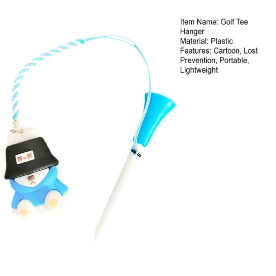 Anti Lost Golf Tee Hanger with Tee Colorful Cartoon Plastic Tee Hoop Ring with Strap Golf Accessories for Men Women Golfer Gifts