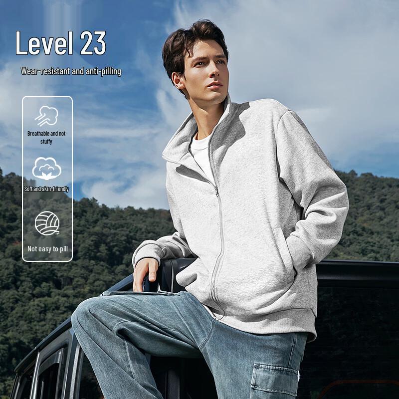 JEEP SPIRIT Unisex Spring Knit Stand Collar Jacket