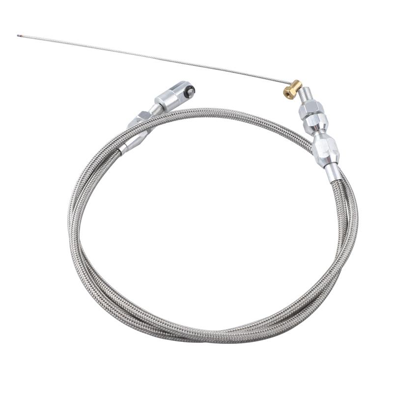 36" Throttle Gas Cable Kit Stainless Steel Braided For 97-07 Chevrolet/Chevy LS1 Engine 4.8L 5.3L 5.7L 6.0L Silver