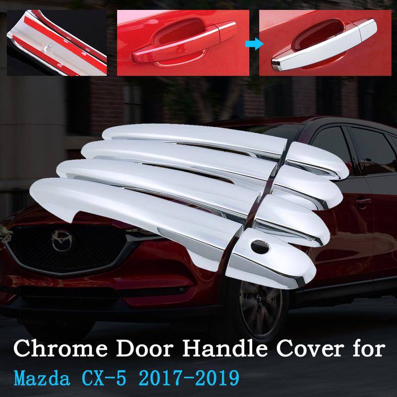 Chrome Car Door Handle Cover for Mazda CX-5 CX5 CX 5 KF 2017~ Luxury Trim Set of 4Door Exterior Accessories Car Styling 2018