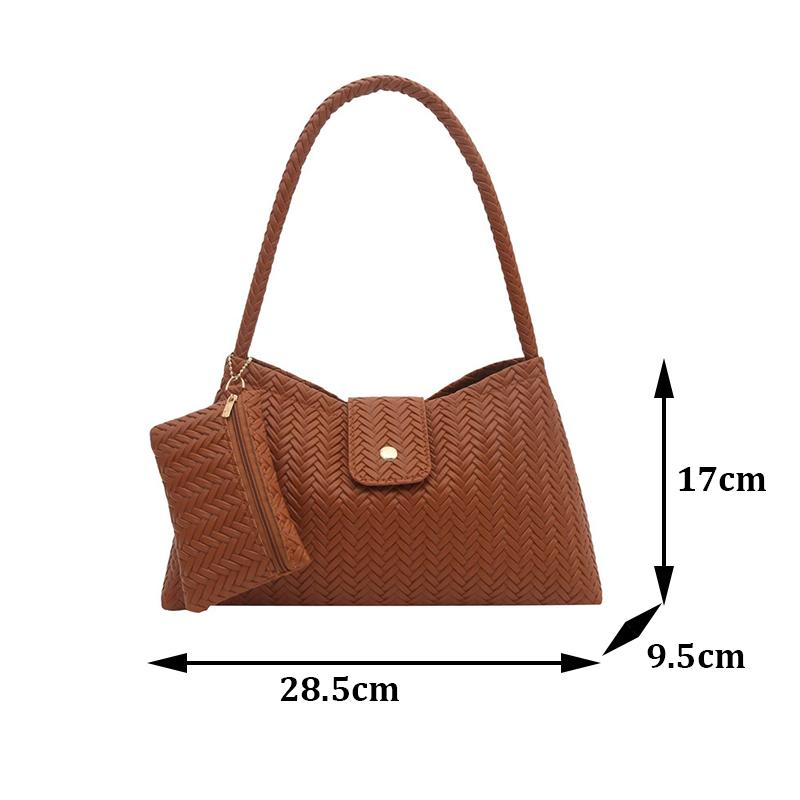 Yogodlns Herbst/Winter Neues Strickmuster Handtasche Retro Eimer Unterarm Hobo Tasche Damen Einzelne Schultertasche