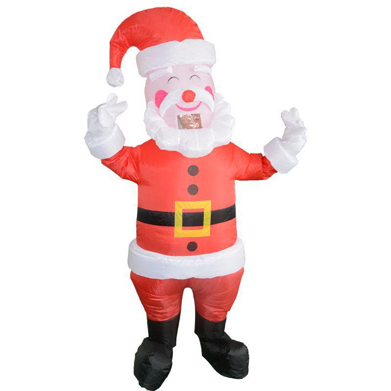 Reindeer & Gingerbread Man Inflatable Santa Costume for Christmas Party Stage Props