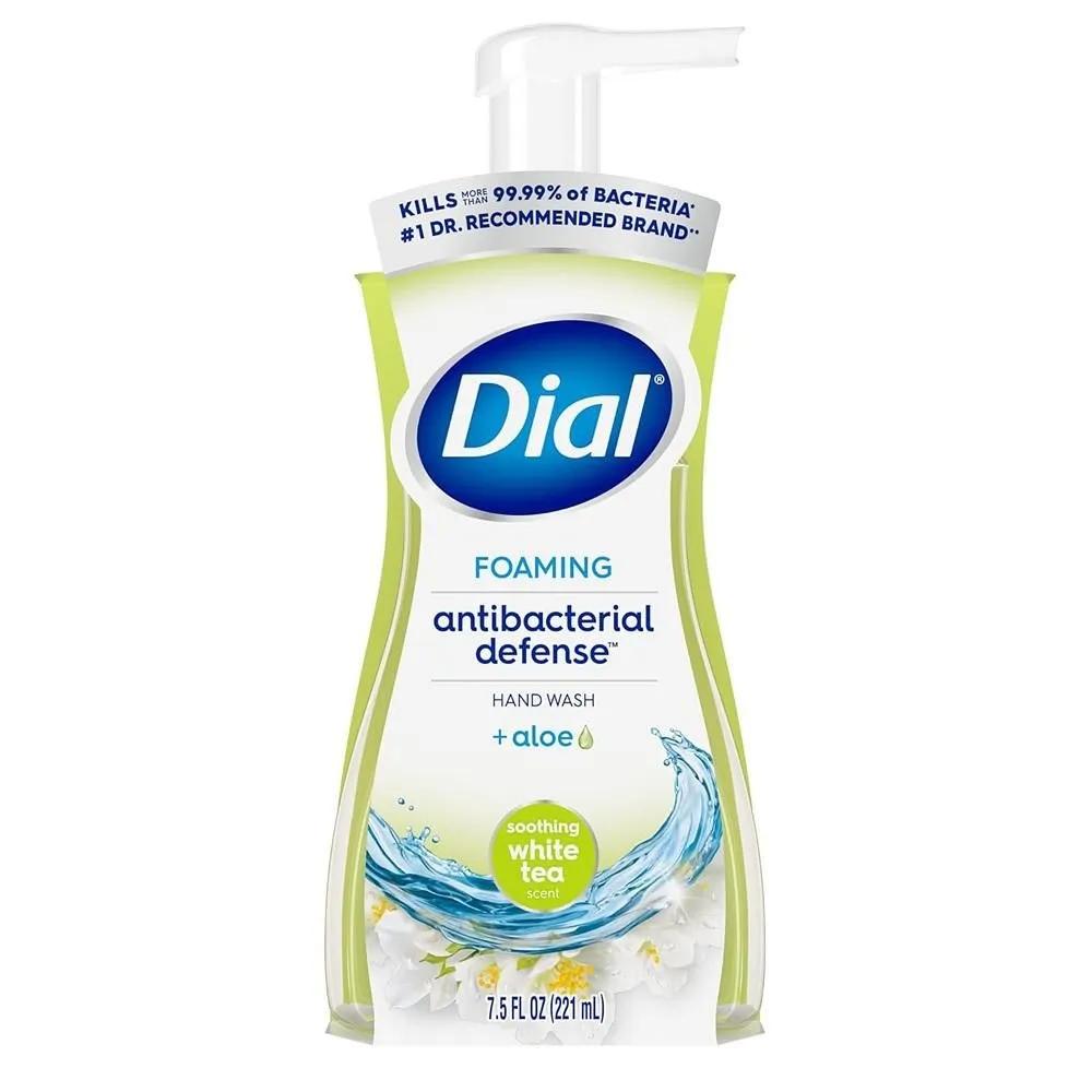 Мыло для рук Dial 221 мл 1 упаковка Белый чай Dial Антибактериальное пенящееся мыло для рук, Успокаивающий белый чай, 7,5 жидких унций