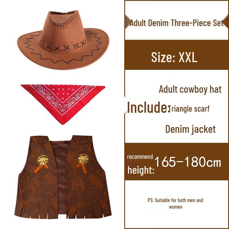 Adult Western Cowboy Denim Costume Set
