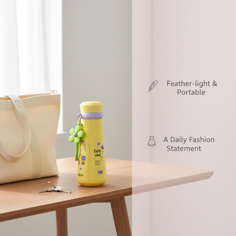 Creative Colored Insulated Flask Water Cup Children'S Fun 316 Stainless Steel Water Bottles Portable Flower Thermos Mug Cup