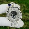 925 Sterling Silver Chrysanthemum Stone Tanzanite Quartz Wedding Pendant Jewelry