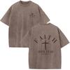 Christian Faith Over Fear Shirt for Men Cross God Oversized T-Shirt Inspirational Jesus Religious Short Sleeve Tops