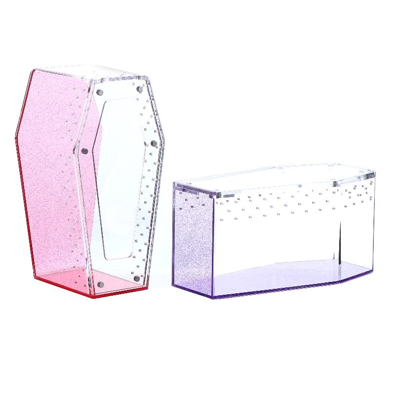 Acrylic Transparent Reptile Enclosure Insect Spider Lizard Feeding Cage Reptile Breeding Box Ventilation Arboreal Enclosure Case