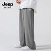 JEEP SPIRIT Men's Summer Ice Silk Loose Wide-Leg Pants