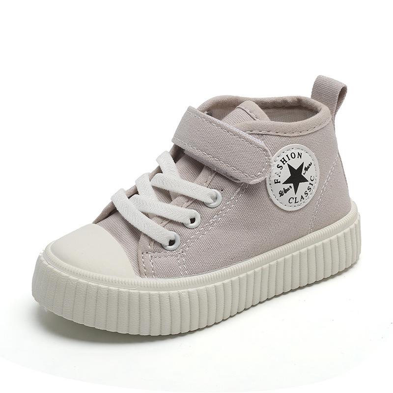 2025 Spring/Autumn Kids' High-Top Canvas Shoes - Non-slip Casual Sneakers for Boys & Girls