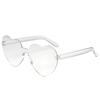 Women Colors Polycarbonate Heart Shape Tinted Party Sunglasses Girls Vintage Uv400 Colors Rimless Polarized Sun Glasses