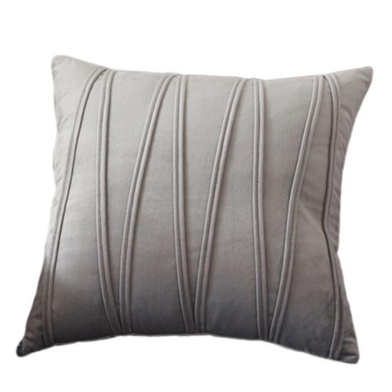 45x45CM Modern Square Pillow Shams Pressing Line Pattern Solid Color Plush Pillowcase Invisible Zipper Closure Sofa Cushion Cover Home Decoration