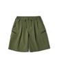 Lamolaeng Pleated Runner Shorts Olive Drab