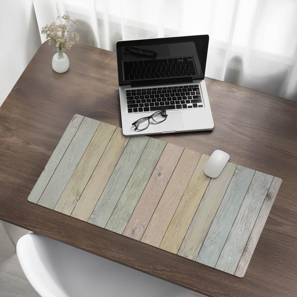Modern Protective Keyboard Mat Pastel Vertical Boards 90x45 cm