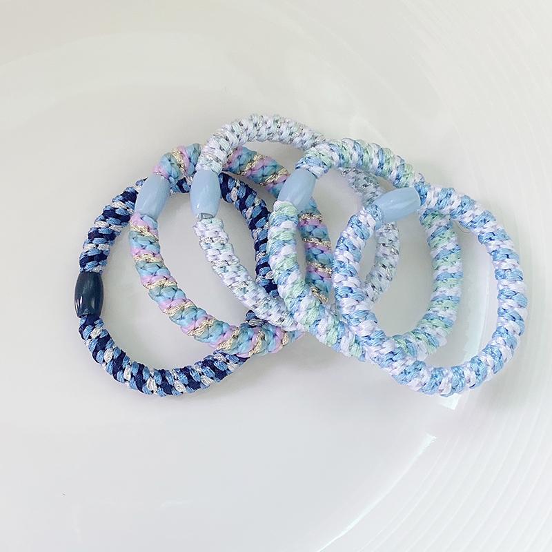 5pcs/set Hair Ties Colorful Twisted Knitted Rubber Bands Basic Elastic Hair Band Durable Ponytail Holder Women Hair Accessories