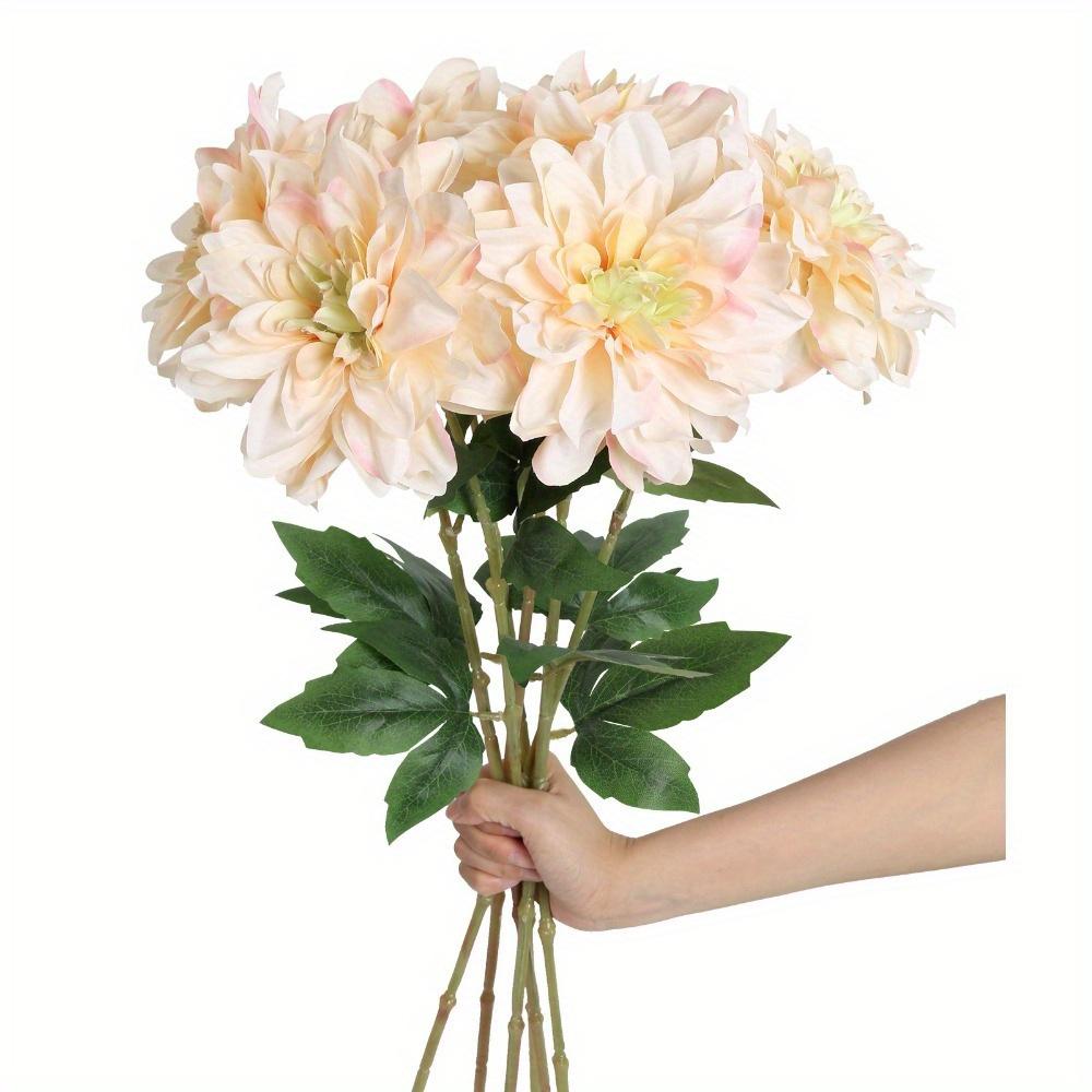 6 Pcs Fake Dahlia Artificial Flowers 60cm Faux Flowers Silk Dahlia Flowers Fake Flowers for Wedding Party Home Indoor Outdoor Decorations