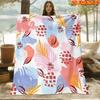 1pc 2D Flat Printing Spring And Summer New Arrival Colorful Abstract Floral Leaf Pattern Digital Print Blanket, All-Season Use, Casual Throw, 100% Pol