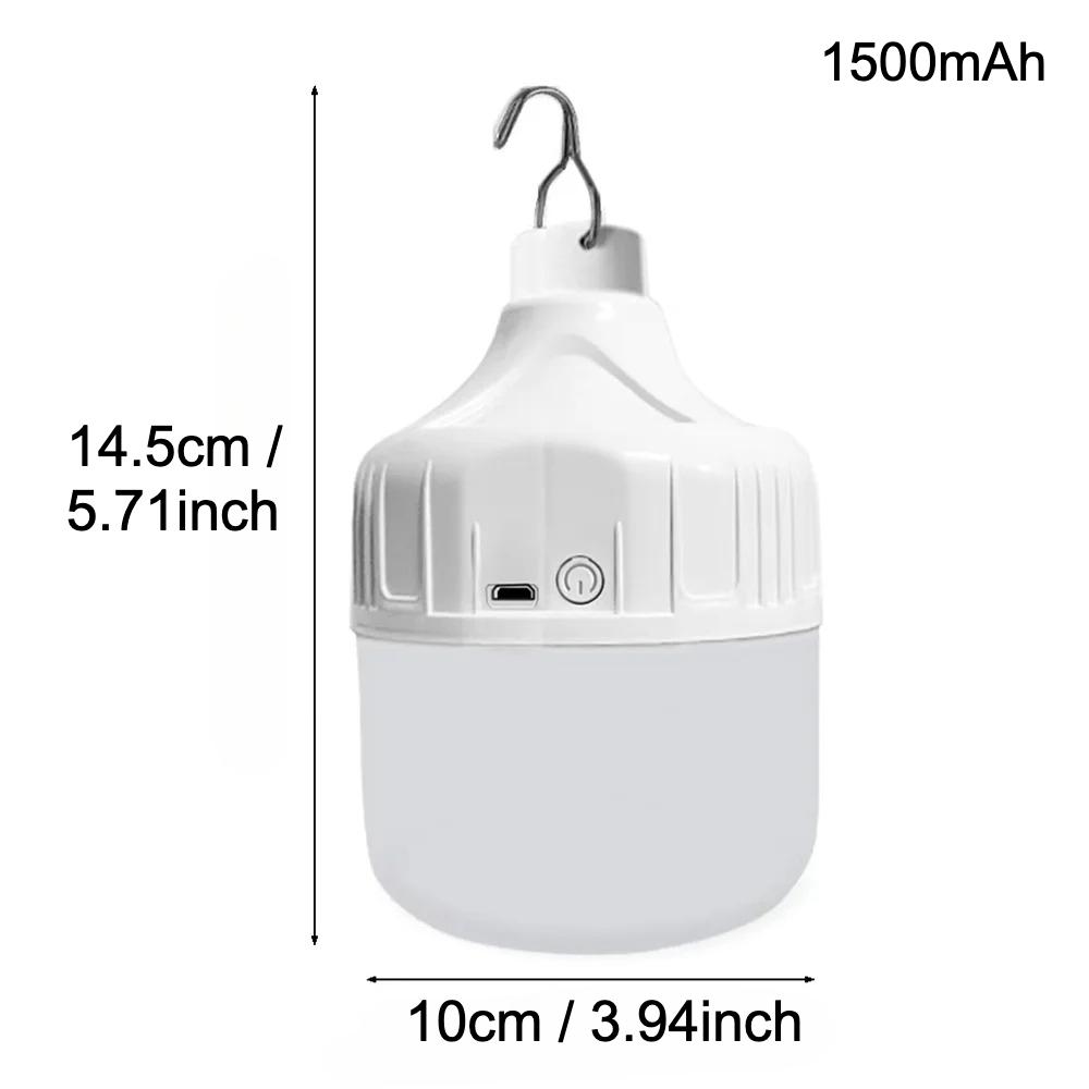 Portable USB Rechargeable LED Pendant Light with Hook High Brightness Outdoor Lamp Bulbs for Camping Fishing Emergency Night Lights