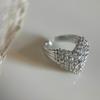 Dainty Vintage Heart Rings For Women Diamond Ring Aesthetic Wedding Bands Jewelry Gift