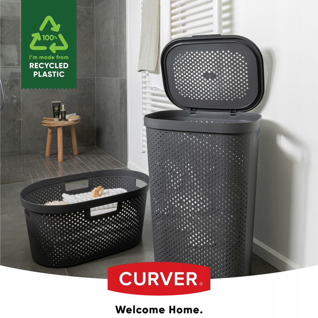 CURVER Laundry Basket 60 L Dark Grey