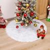 Fluffy Faux Fur Christmas Tree Skirt White Plush Xmas Tree Base Cover Mat for Merry Christmas Party Decoration