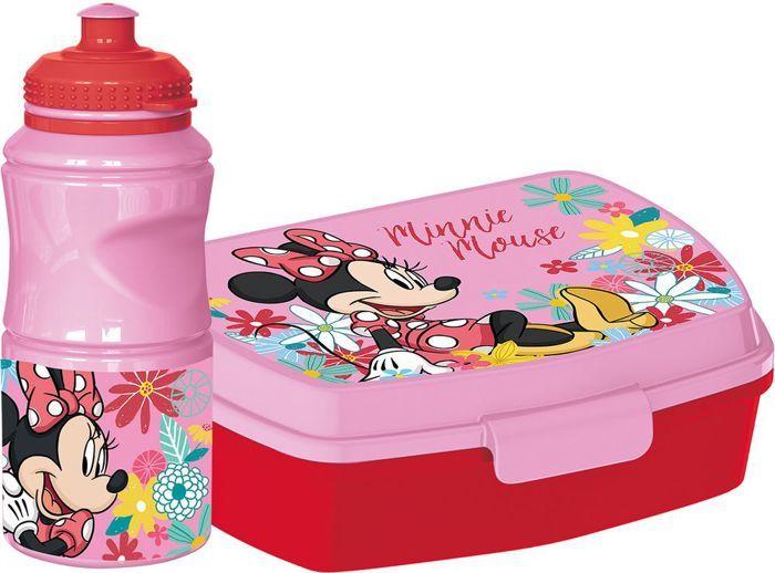 Set bouteille et boîte à sandwich - Disney - Minnie - 380 ml - Plastique alimentaire - Antidérapant
