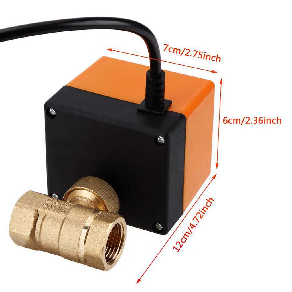 AC 220V Brass Electric Motorized Ball Valve 2 Way 3‑Wire 1.6Mpa Thread DN15 DN25