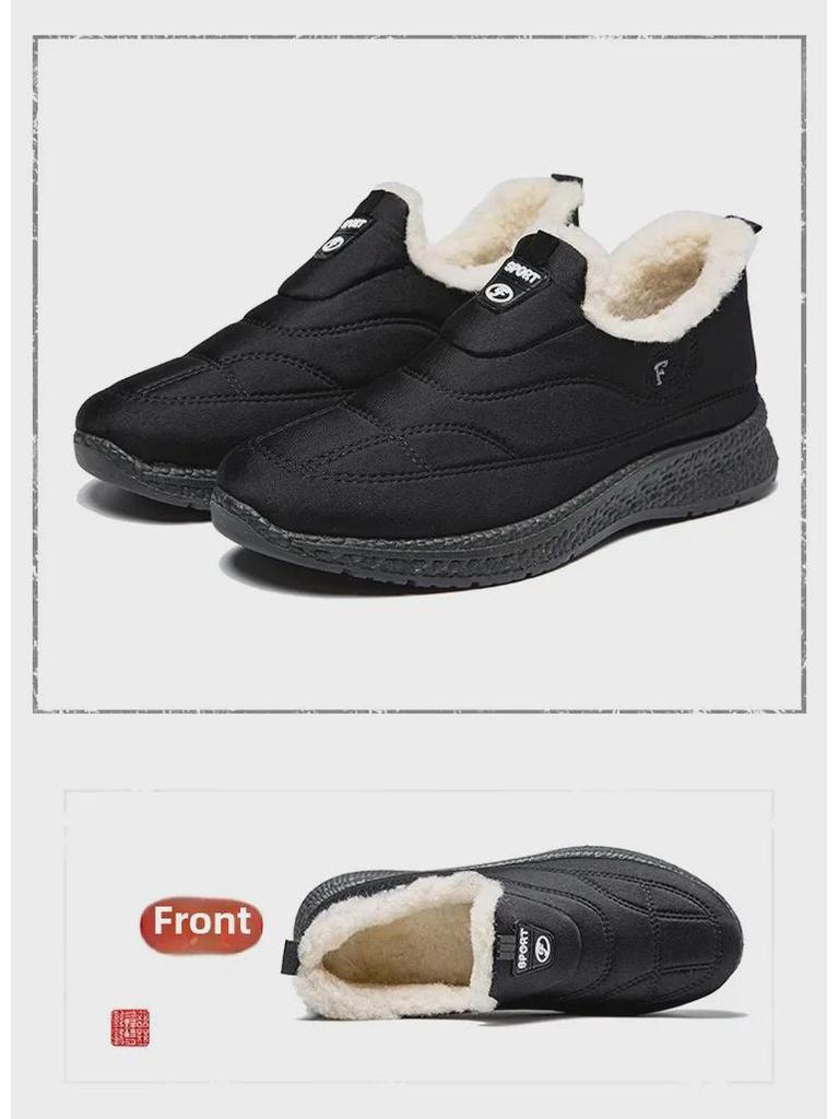 Herren Winter Verdickte Samtgefütterte Stoffschuhe - Warme Baumwollschuhe für Mittelalte und Ältere.