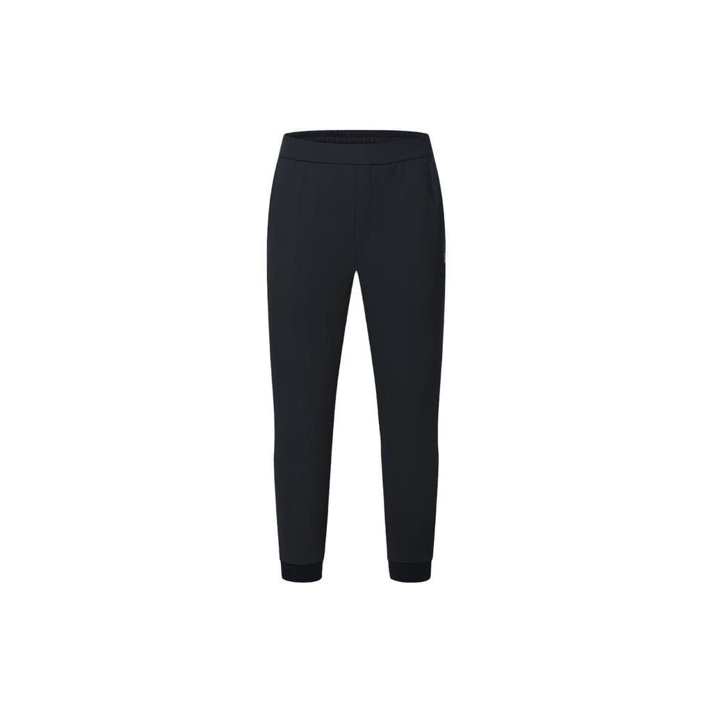 FILA Solid Color Cuffed Casual Knit Sports Pants Men bottoms Deep-Black A11M341612FBK