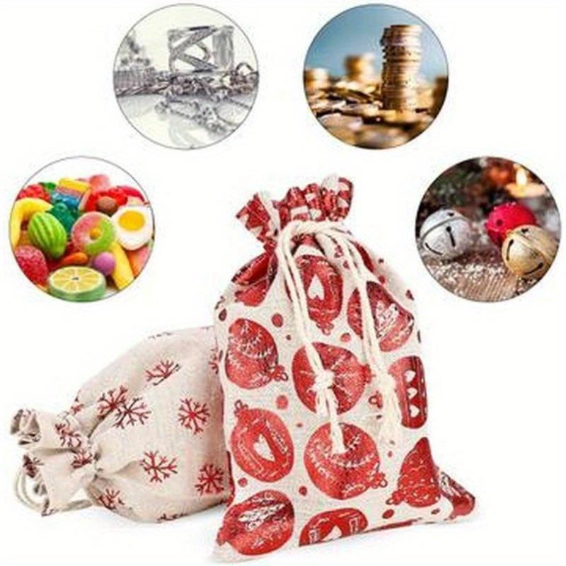 

Advent Calendar 24Days Countdown Bag Hanging Candy Gift Sacks Pouch With Clips Stickers Rope Home Christmas Decoration 10x14cm