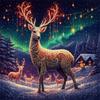 1000pcs Puzzle Game - Exercise Endurance and Logical Thinking - Exquisite Jigsaw Puzzle - (Colorful Spiritual Deer and a Herd of Deer Under the Aurora