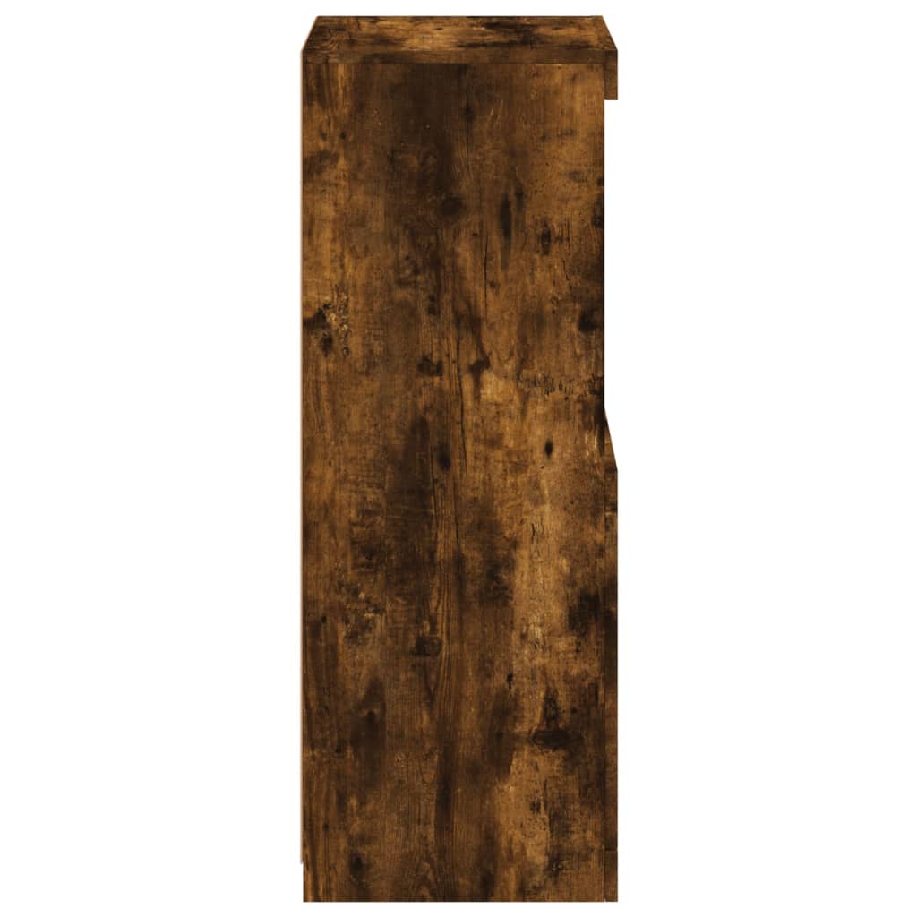 Sideboard with LED Lights Smoked Oak 41 x 37 x 100 cm