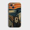 Abstract Art Black Cat Phone Case For iPhone 16,15,14,13,12,11 Plus,Pro Max,XS,X,XR,SE,Mini,8,7,Soft Silicone Black Cover