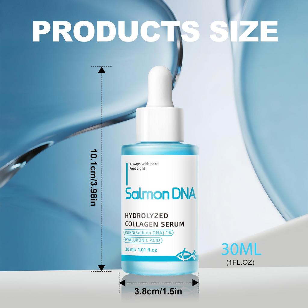 Salmon DNA PDRN & Hydrolyzed Collagen Serum - Anti-Aging Face Essence for Firming & Brightening - 30ml
