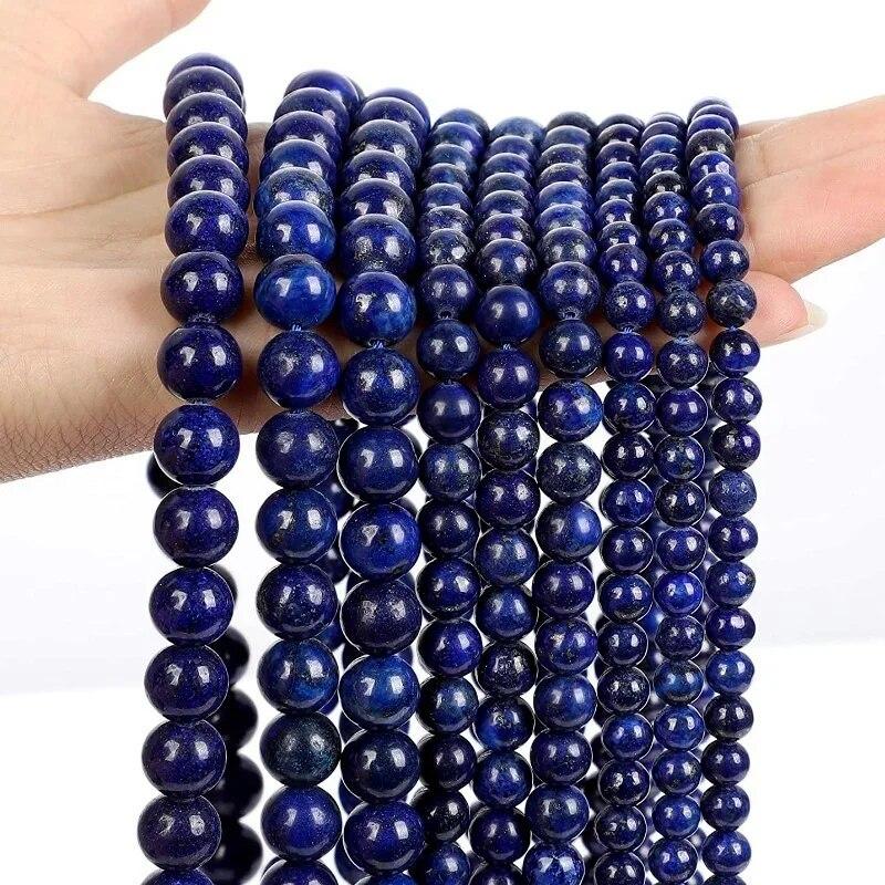 4/6/8/10 Mm Natural Stone Beads Blue Lapis Lazuli Loose Bead Diy Jewelry