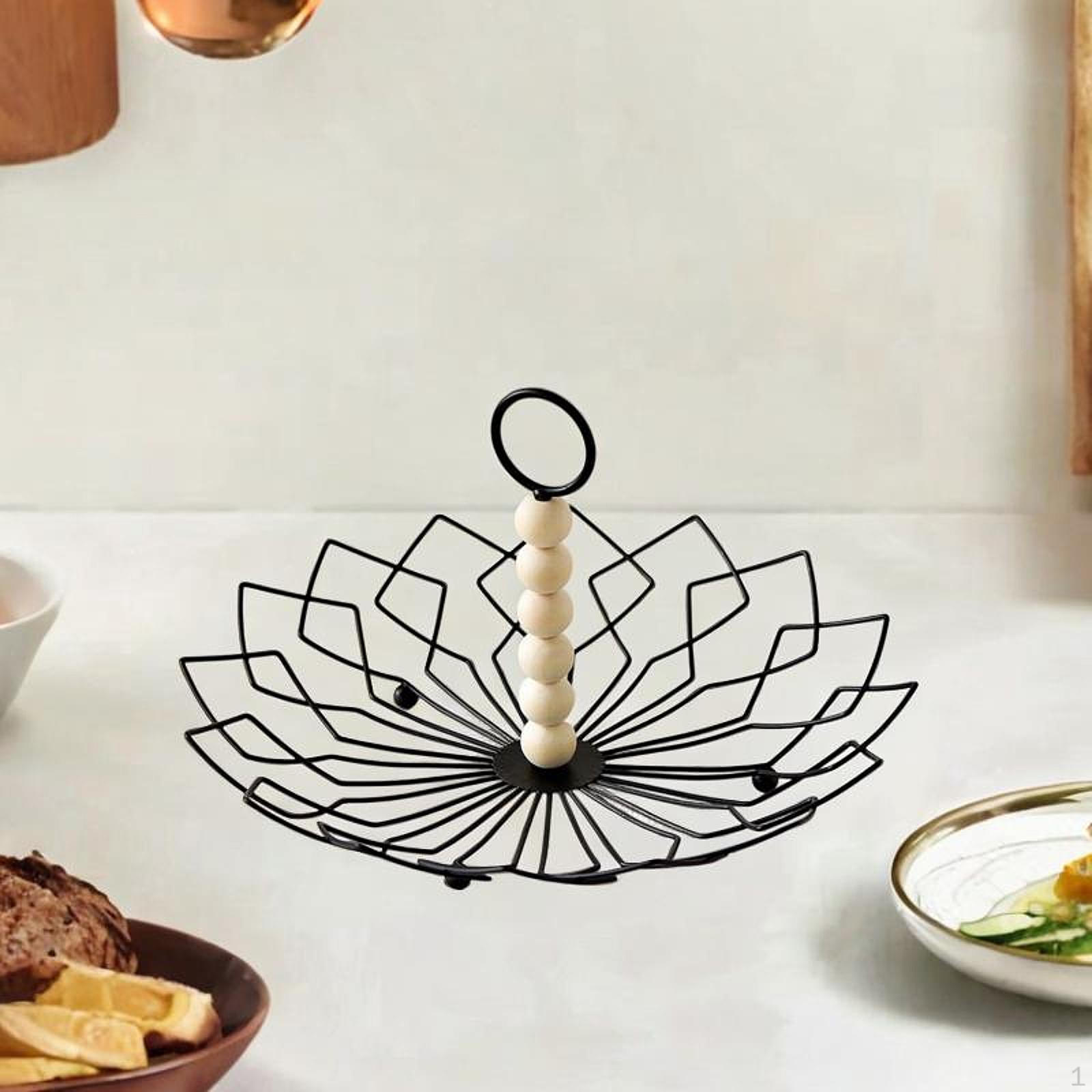 

Countertop Bowl for Fruits with Handle Multi-Functional Metal Organizer Snacks And Vegetables G