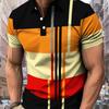 Men's Color Blocking Polo Shirt 3D Printed Outdoor Street Short Sleeve Printed Button Clothing Fashion Design Casual Breathable