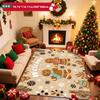 1pc Gingerbread Man Welcome Print Area Rug, 2D Flat Print, Versatile Holiday Home Decor, Ideal Gift, Perfect for Bedroom