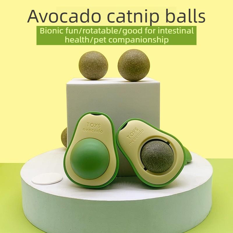 Juguete Molar para Mascotas Aguacate Bola de Hierba Gatuna