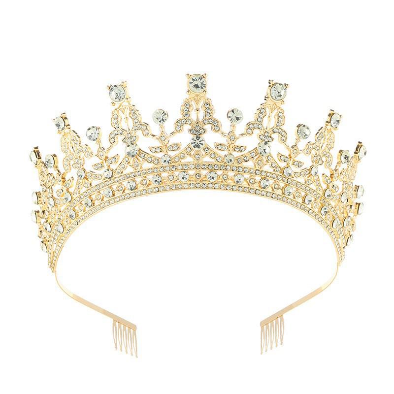 European Rhinestone Bridal Headdress: Full Diamond Alloy Crown for Weddings  Celebrations