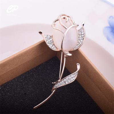High -Grade Opal Rose Brooch Exquisite Wedding Bridal Clothing Accessories Flower Brooch