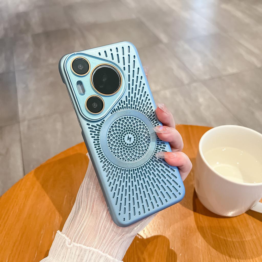 Applicable To Huawei MATE60PRO Oil Injection Lightning Heat Dissipation Magnetic Mobile Phone Case P70 Anti-drop Crystal Lens Protective Case