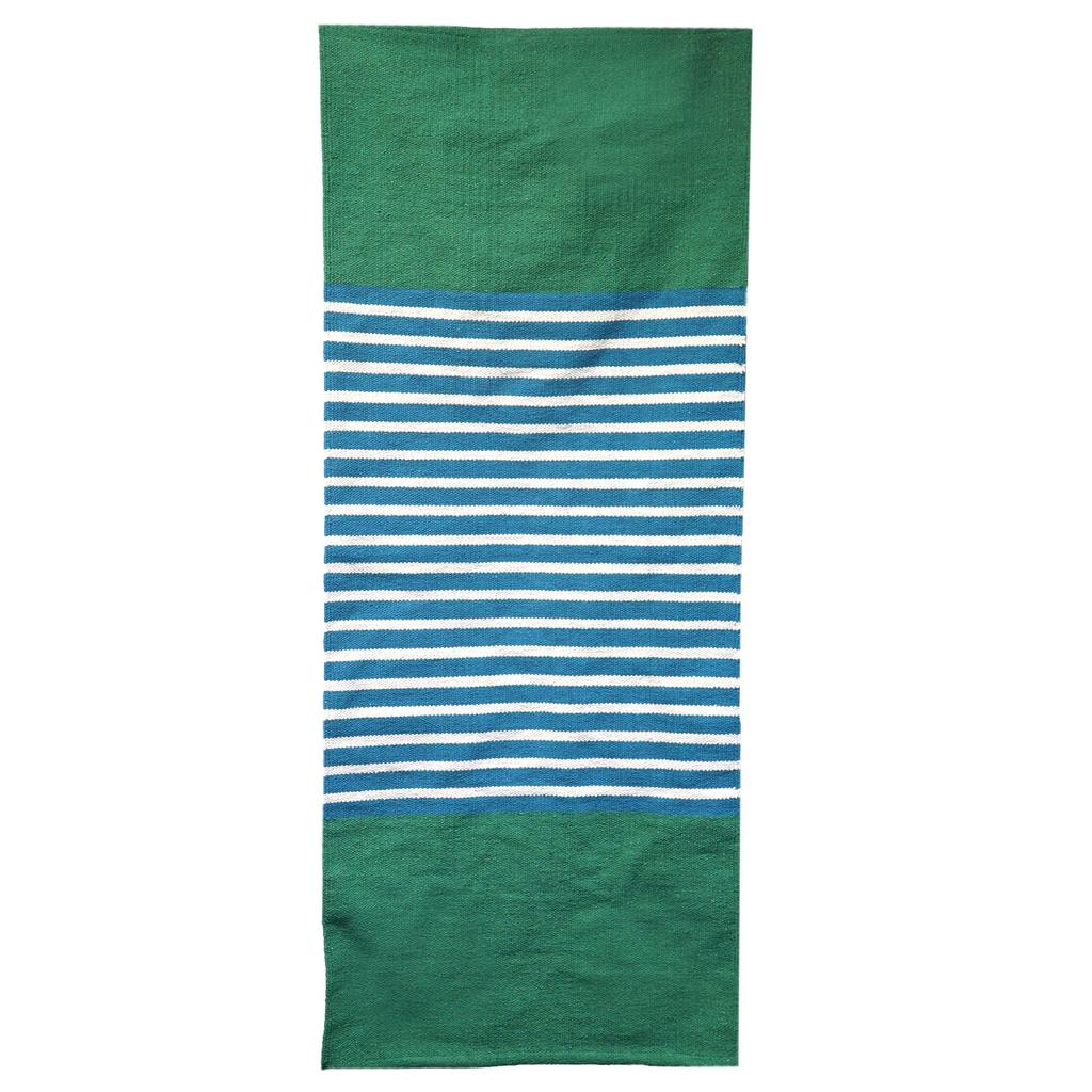 Runner Rug, Blue Green Cotton 70x170cm