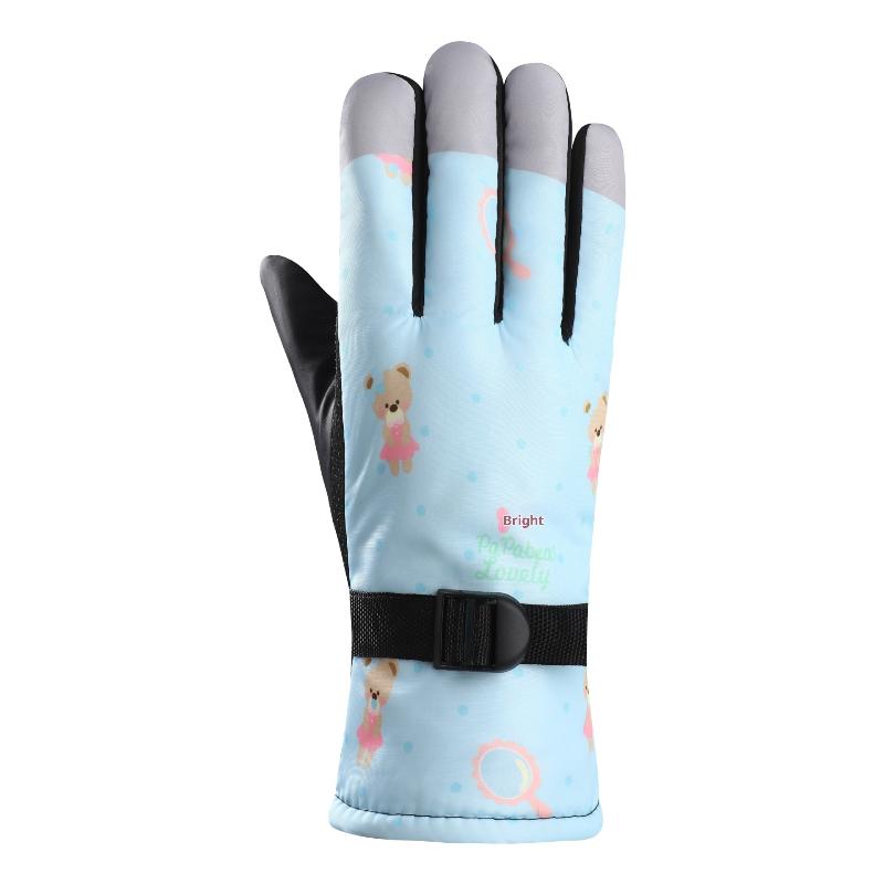 

Winter Ski Warm Gloves For Women Thicken Waterproof Non-slip Outdoor Sport Full Fingers Gloves Cycling Gloves синій