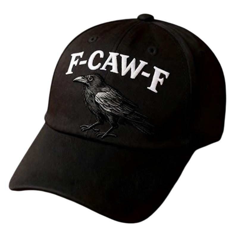 Gothic Baseball Cap with Embroidery Crow Pattern Baseball Hat for Men and Women Comfortable Sport Activity Wear
